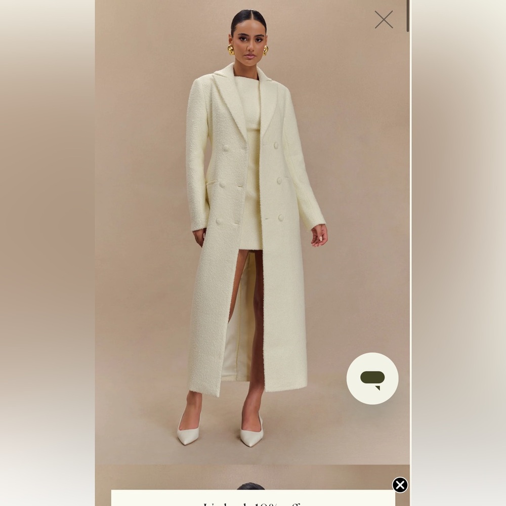 Meshki Carver Boucle Coat – Ivory